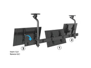 Multibrackets 0.8m Fixed 40"-65" Pro Series Menu Board Ceiling Mount For 3 Screens Ceiling Mount Bracket Multibrackets