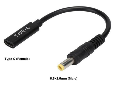 CoreParts USB-C to 5.5x2.5mm Adapter Cable 100W Cable Gender Changers CoreParts