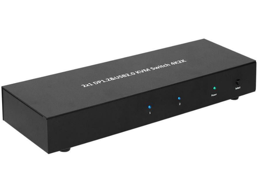 MicroConnect 4K Displayport & USB 2 x 1 way KVM Switch | MC-DP-KVM201K