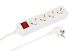 MicroConnect 4-Way Schuko Power Strip with On/Off Switch - 1.5M, White | MC-GRU00415WS
