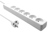 MicroConnect 6-Way Danish Power Strip - 5m Cable, White | MC-GRU0605DKW
