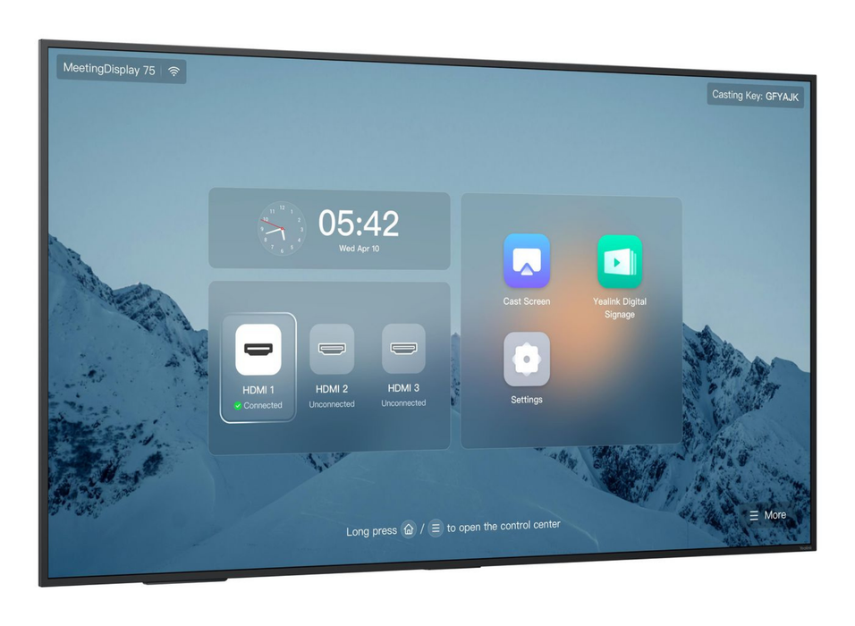 Yealink MD75 MeetingDisplay 75" 4K Ultra HD For MTR System (MTR Display) Meeting Room Displays Yealink