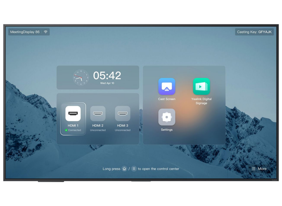 Yealink MD86 MeetingDisplay 86" 4K Ultra HD For MTR System (MTR Display) Meeting Room Displays Yealink