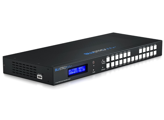 BluStream 11 Input 2 Output Multi-Format Presentation Switch | MFP112 Video Switch BluStream