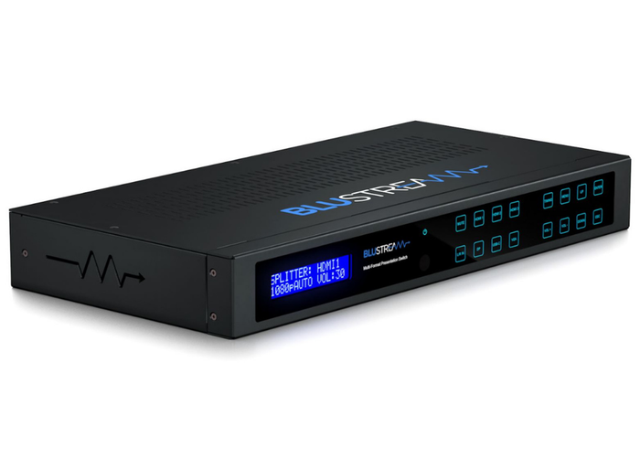 BluStream 6 Input 2 Output Multi-Format Presentation Switcher | MFP62 Video Switch BluStream
