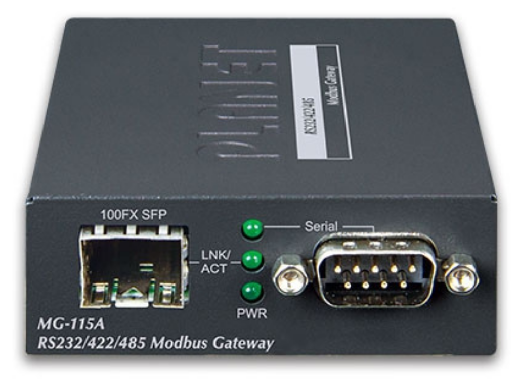 Planet 1-port RS232/422/485 Modbus Gateway with 1-Port 100BASE-FX SFP | MG-115A Gateway Planet