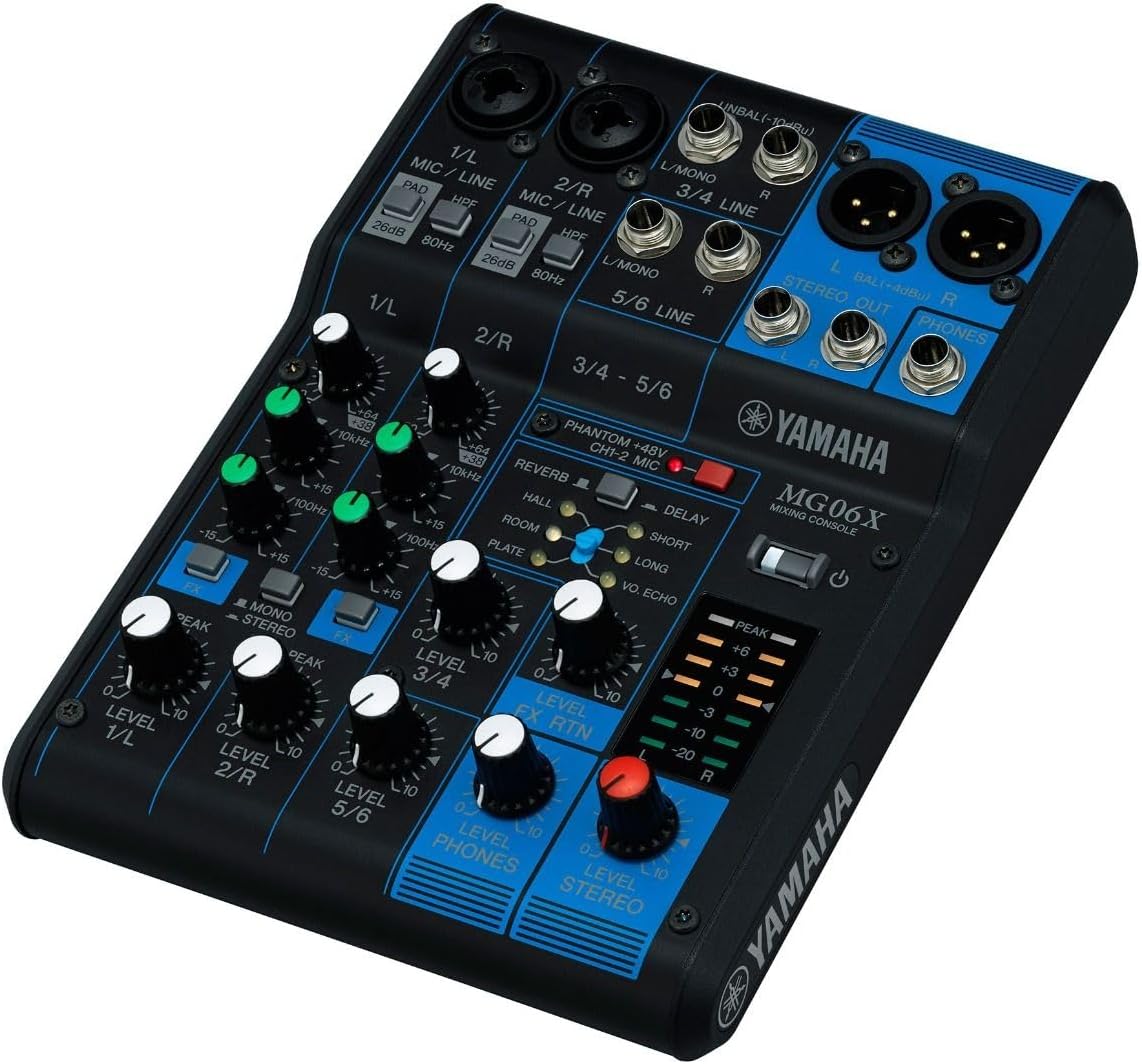 Yamaha Audio Mixer 6 Channels Black | MG06X Audio Mixer Yamaha