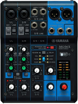 Yamaha Audio Mixer 6 Channels Black | MG06X Audio Mixer Yamaha