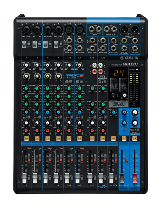 Yamaha Commercial MG12XU 12-Channel Mixer with USB and Effects Audio Mixer Yamaha