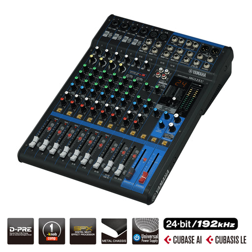Yamaha Commercial MG12XU 12-Channel Mixer with USB and Effects Audio Mixer Yamaha