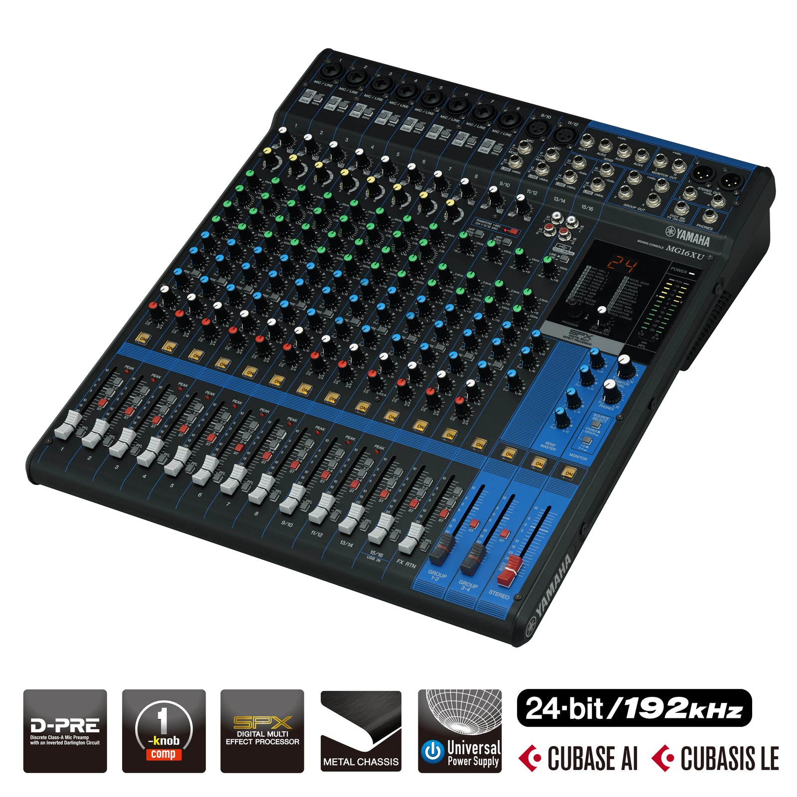 Yamaha Commercial MG16XU Professional 16-Channel Analog Mixer with USB Audio Audio Mixer Yamaha