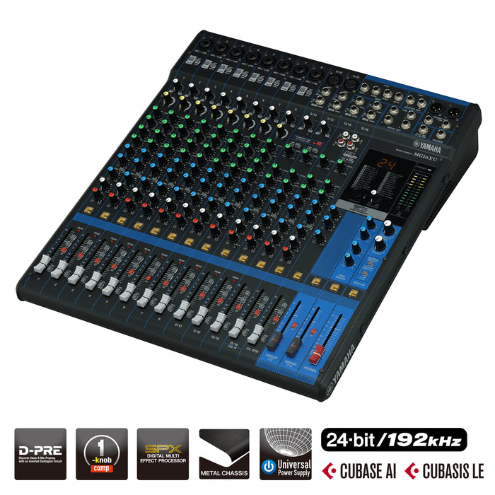 Yamaha Commercial MG16XU Professional 16-Channel Analog Mixer with USB Audio Audio Mixer Yamaha
