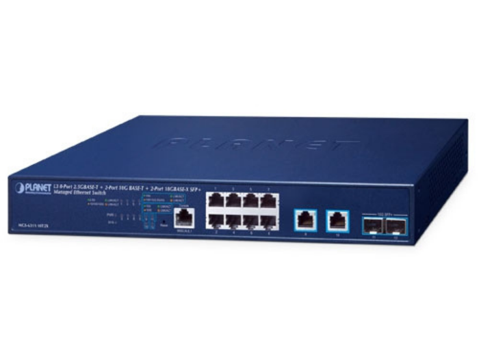 Planet L3 8-Port 2.5GBASE-T + 2-Port 10GBASE-T + 2-Port 10GBASE-X SFP+ Managed Ethernet Switch Network Switch Planet