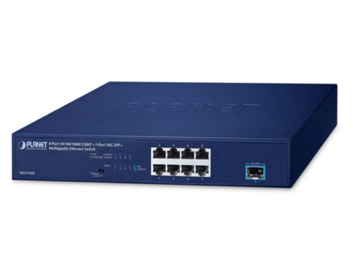Planet 8-Port 10/100/1000/2500T + 1-Port 10G SFP+ Multigigabit Ethernet Switch Network Switch Planet