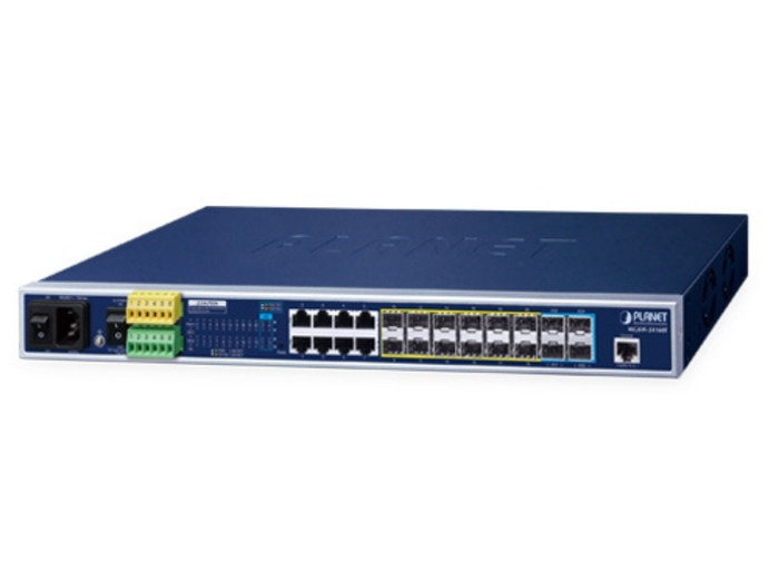 Planet 8×Gigabit + 12×SFP + 4×10G SFP+ L2+/L3 Managed Metro Ethernet Switch | MGSW-24160F Network Switch Planet