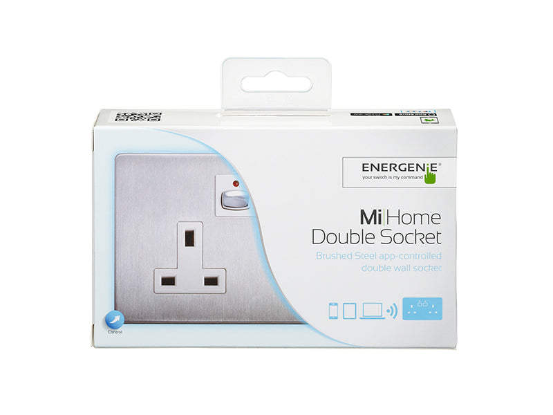 EnerGenie Mi|Home Smart Double Socket Steel - MIHO023