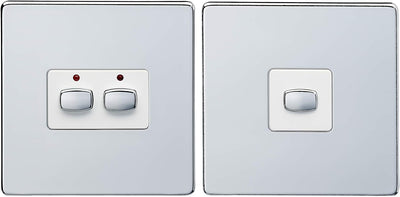 EnerGenie Smart 6mm Master/Slave Two Gang Light Switch Chrome - MIHO092 Smart Accessories EnerGenie