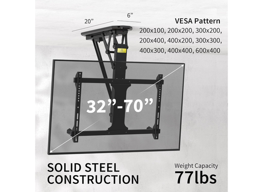 Moove Motorized Ceiling TV Mount For 32" –70" TVs Ceiling Mount Brackets ScreenMoove