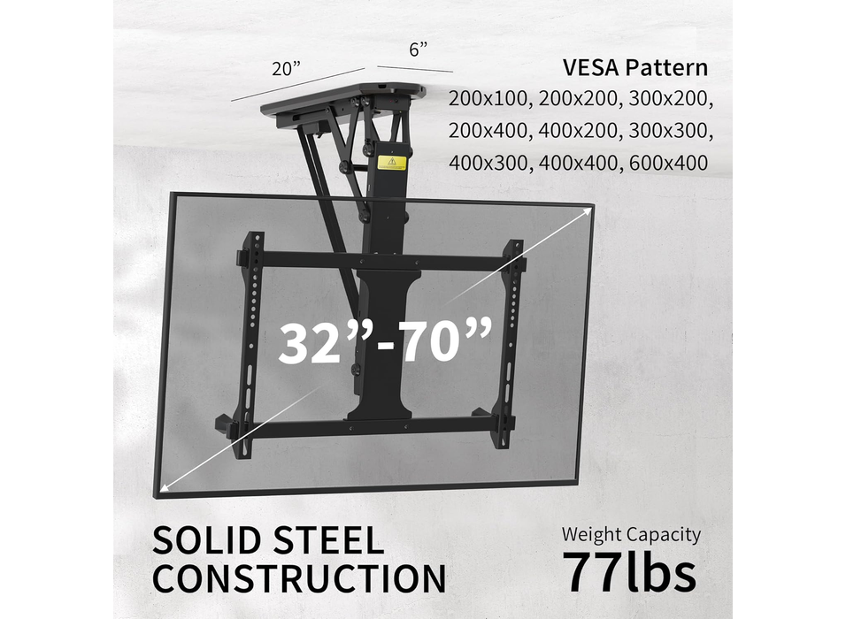 Moove Motorized Ceiling TV Mount For 32" –70" TVs Ceiling Mount Brackets ScreenMoove