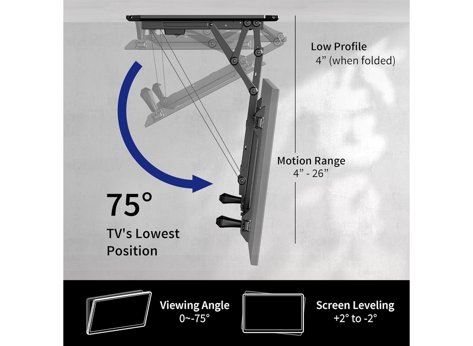 Moove Motorized Ceiling TV Mount For 32" –70" TVs Ceiling Mount Brackets ScreenMoove