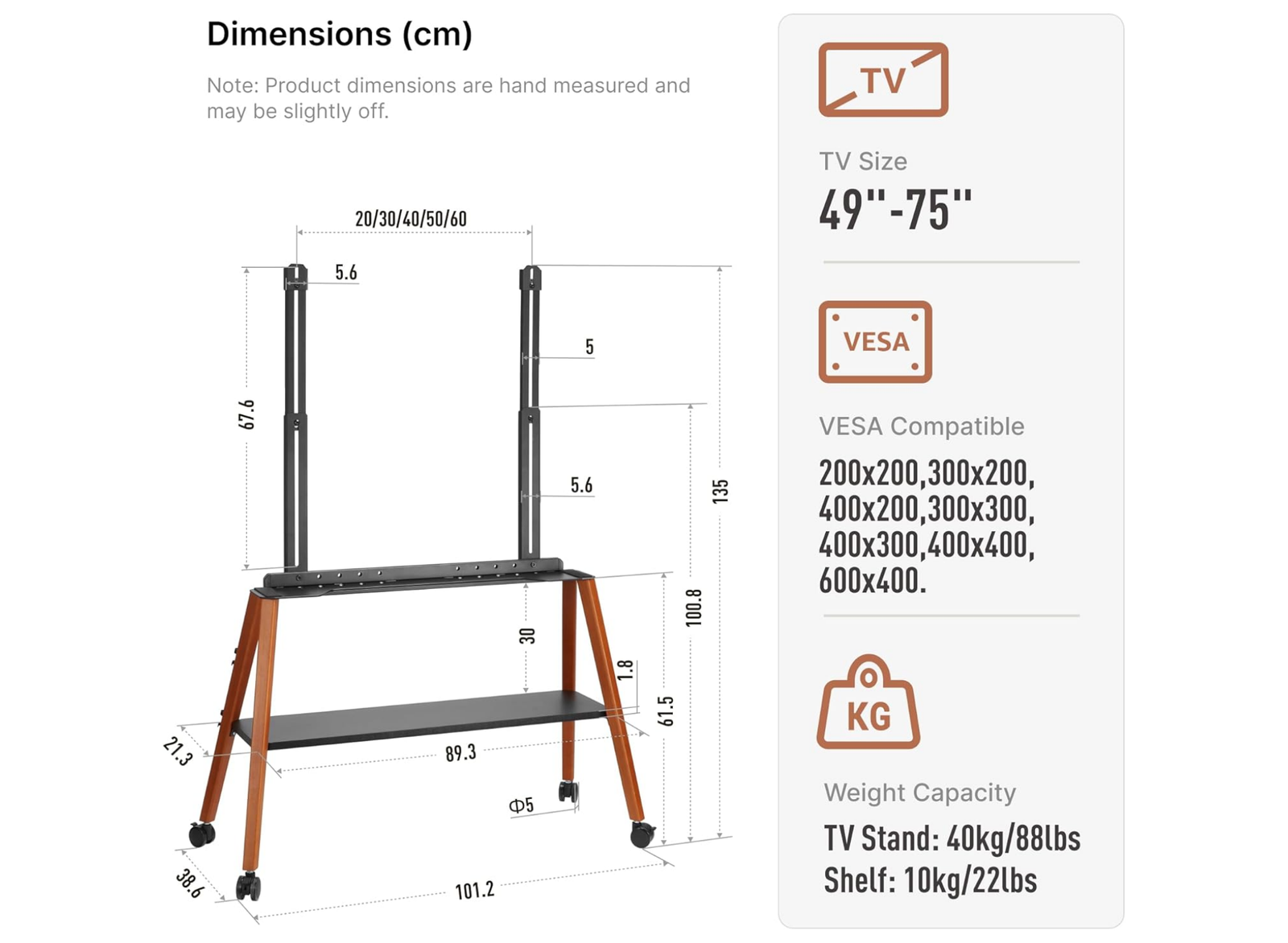 Moove Mobile Easel TV Stand with Wheels – Premium Rolling Floor Mount for 49–75” TVs Mobile Trolley Moove AVMounts
