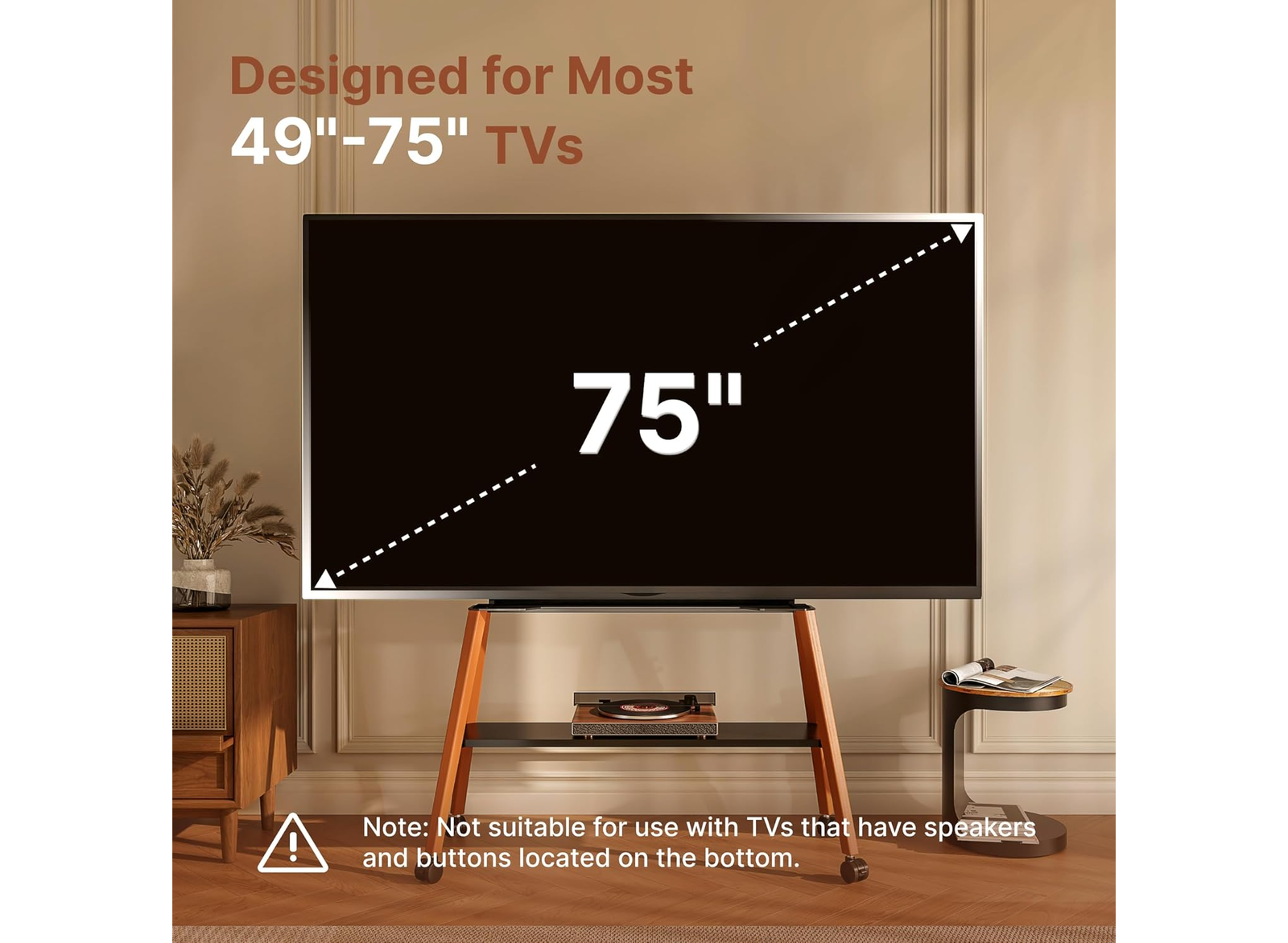 Moove Mobile Easel TV Stand with Wheels – Premium Rolling Floor Mount for 49–75” TVs Mobile Trolley Moove AVMounts