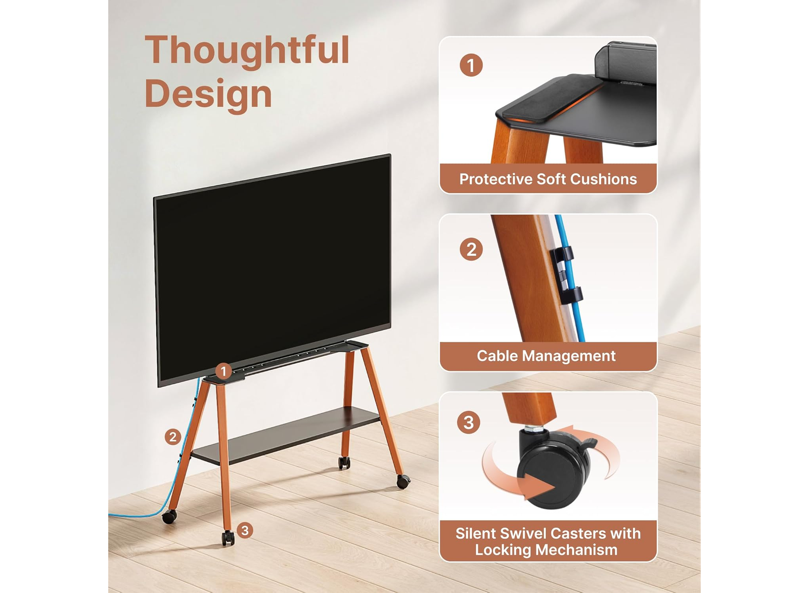 Moove Mobile Easel TV Stand with Wheels – Premium Rolling Floor Mount for 49–75” TVs Mobile Trolley Moove AVMounts