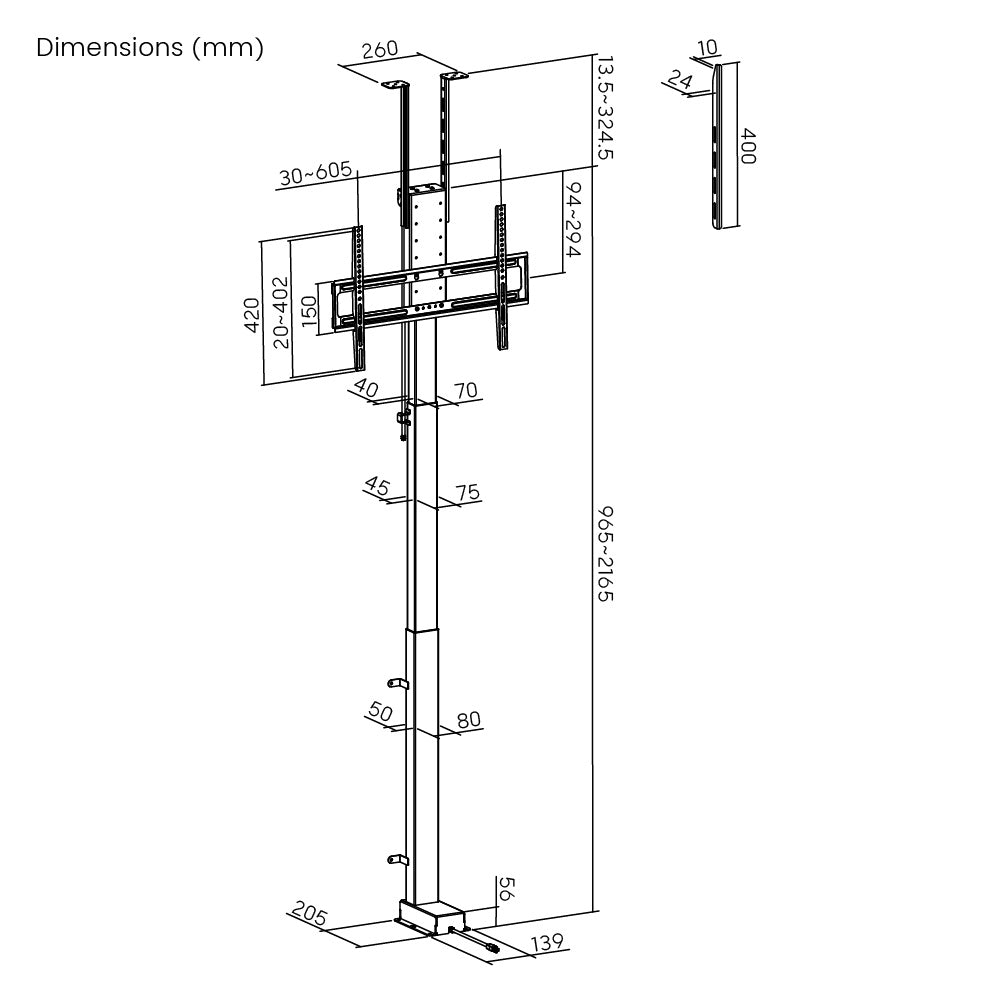 Multibrackets M Motorized X-Large Drop-Down TV Lift for 43–85" Displays – Black | 7340234814558 TV Mounts & Stands Multibrackets