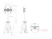 Multibrackets M Pro 1.5m Tripod Floor Stand For 32"-75" Screens | 7350105217425