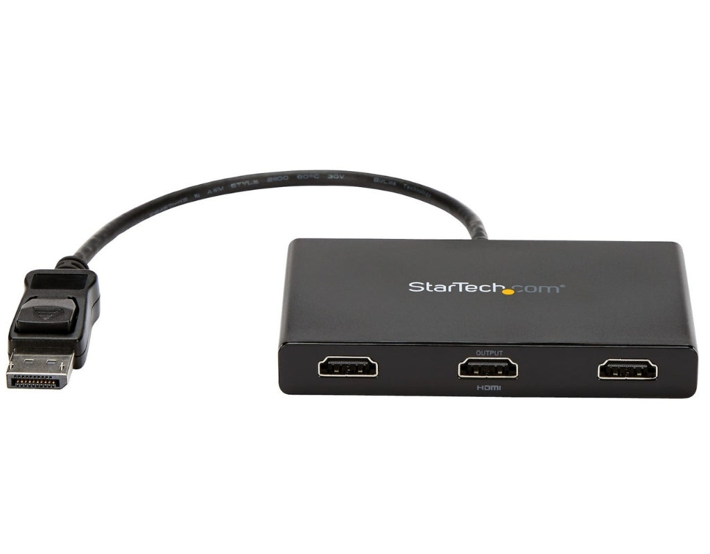 Startech 3-Port Multi Monitor Adapter - DisplayPort 1.2 to 3x HDMI MST Hub | MSTDP123HD Splitter Startech