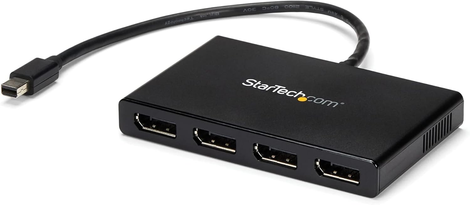 Startech 4-Port Multi Monitor Adapter - Mini DisplayPort to DisplayPort MST Hub | MSTMDP124DP Splitter Startech