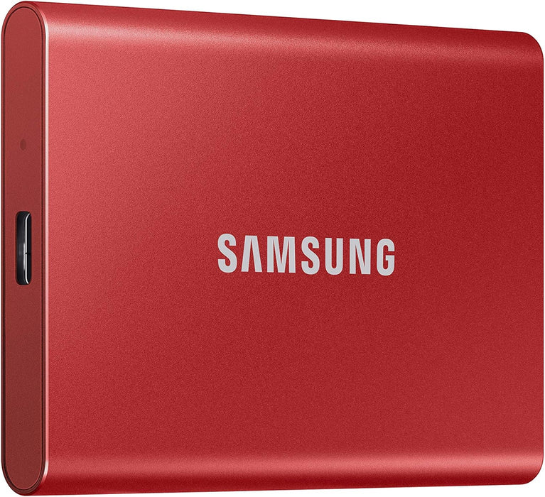 Samsung T7 500 GB USB-C Hardware Encrytion Red Portable SSD | MU-PC500R/WW