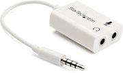 Startech White Headset Adapter for Headsets With Separate Headphone / Microphone Plugs | MUYHSMFFADW Splitter Startech