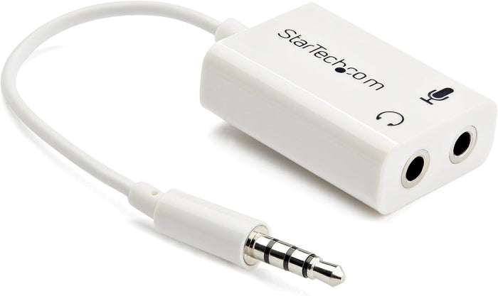 Startech White Headset Adapter for Headsets With Separate Headphone / Microphone Plugs | MUYHSMFFADW Splitter Startech