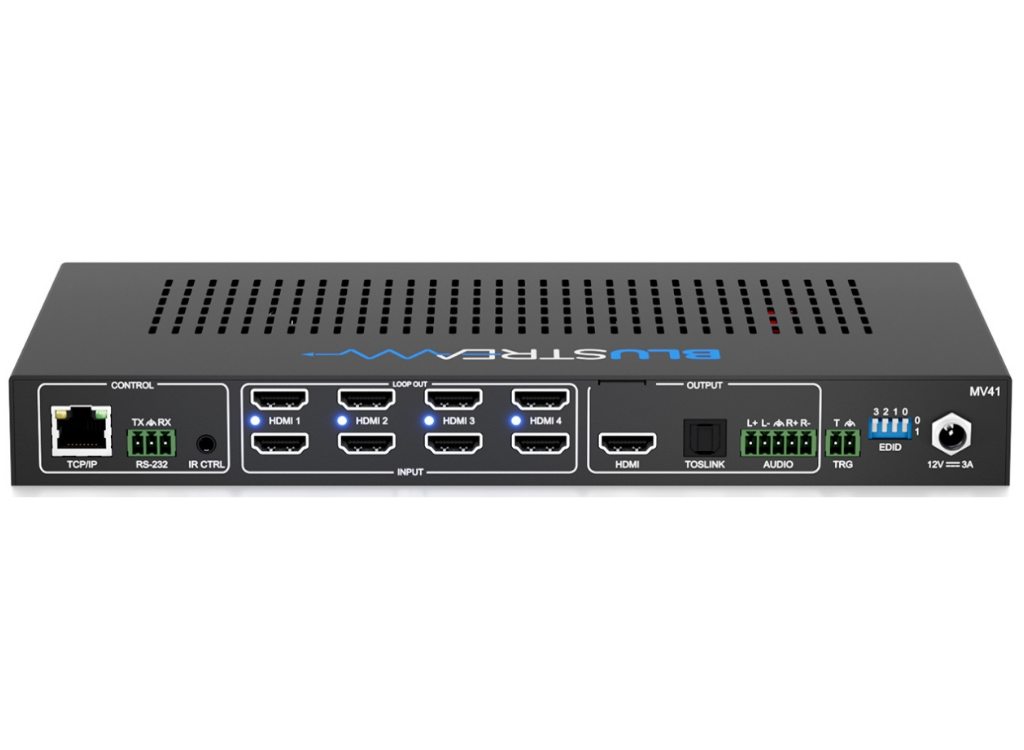 BluStream 4-Way Multiview HDMI Switcher | MV41 Matrix Switcher BluStream