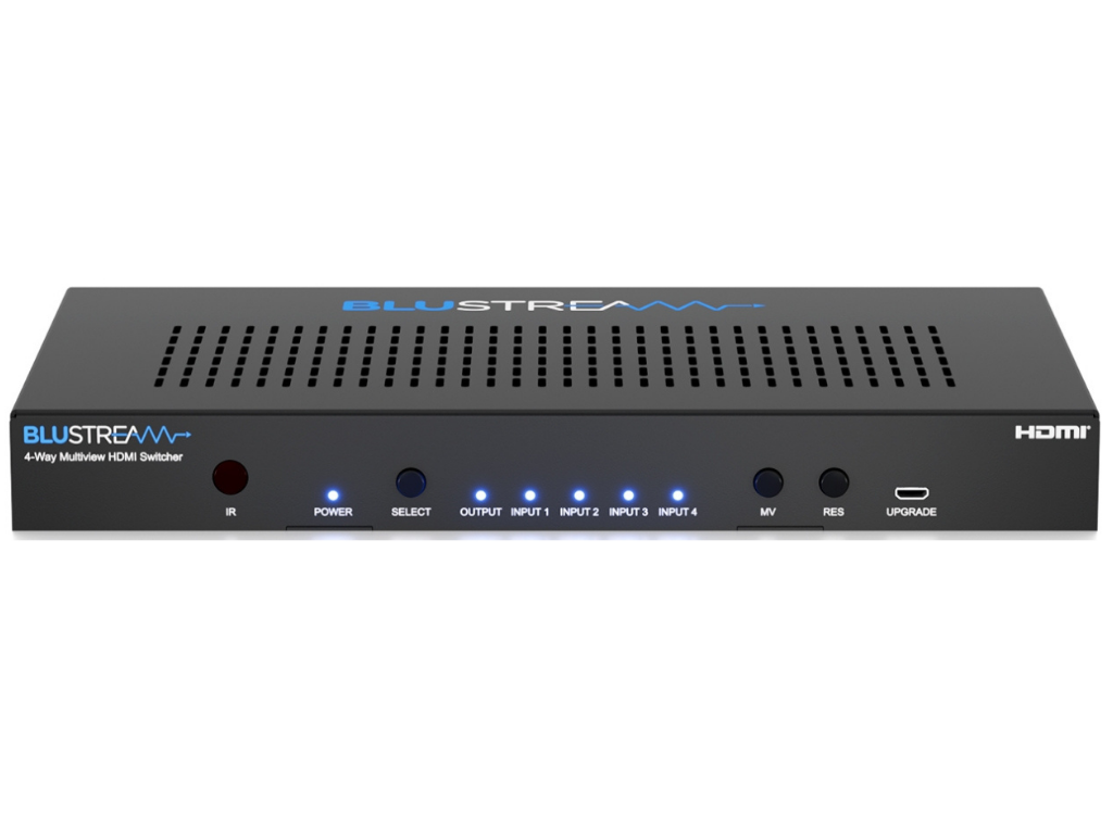 BluStream 4-Way Multiview HDMI Switcher | MV41 Matrix Switcher BluStream