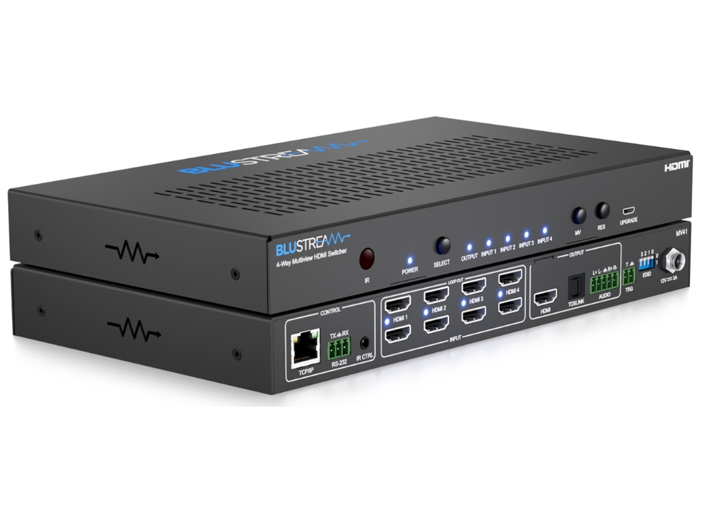 BluStream 4-Way Multiview HDMI Switcher | MV41 Matrix Switcher BluStream