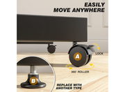 Moove 32" - 50" Rotating TV Stand on Wheels Adjustable & Sleek Design Mobile Trolley Moove AVMounts