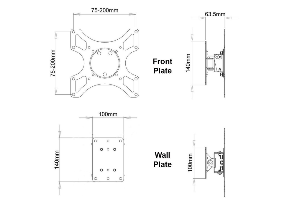 Moove Universal Wall Mount for 22–40″ TVs & Monitors | MVWMB22-40 Wall Mount Bracket ScreenMoove