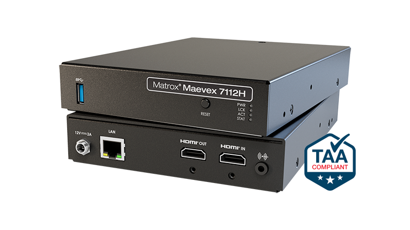 Matrox Maevex 7112H Single-Channel 4K Encoder | MVX-E7112H-1 Video Encoder Matrox