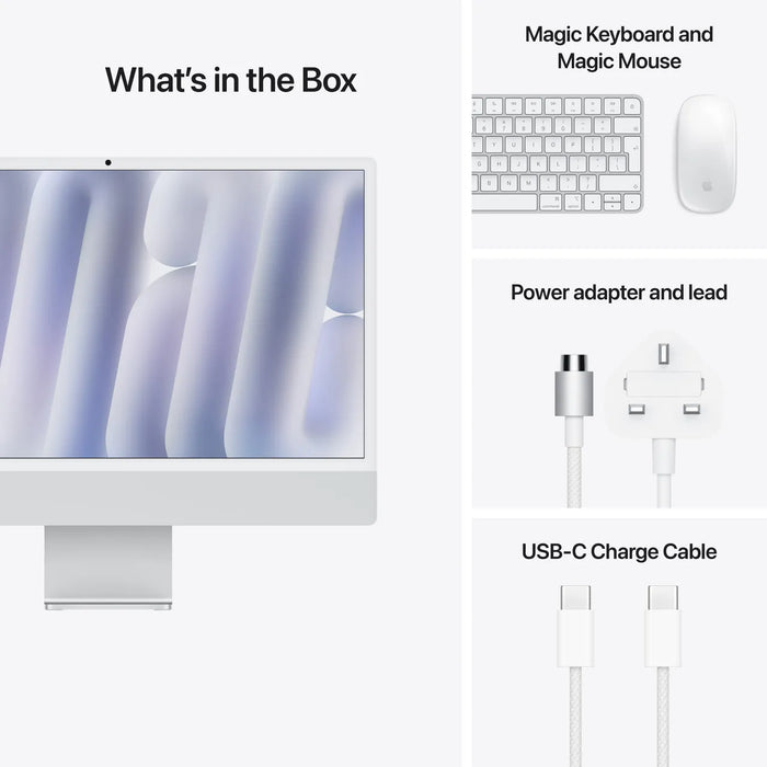 Apple iMac 24" M4 Chip 16 GB Ram 256 GB SSD MacOS Silver All-in-One Computer All-in-One PC Apple