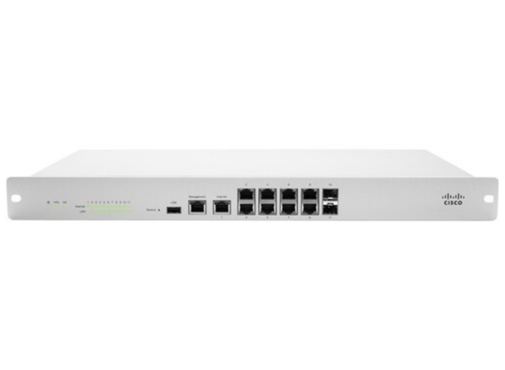 Cisco Meraki Network Security/Firewall Appliance - 9 Port - Gigabit Ethernet | MX100-HW Network Firewall Cisco