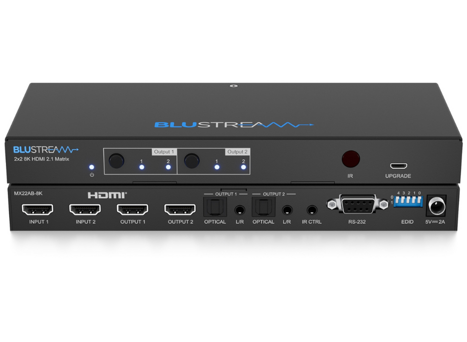 BluStream 2x2 8K HDMI 2.1 Matrix | MX22AB-8K