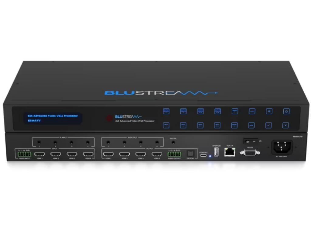 BluStream 4x4 Advanced Video Wall Processor | MX44AVW Video Wall Controller BluStream
