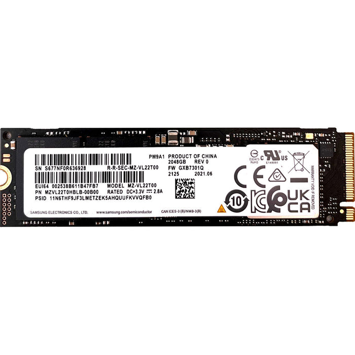 Samsung PM9A1 M.2 2 TB PCI Express 4.0 TLC NVMe Solid State Drive | MZVL22T0HBLB-00B00