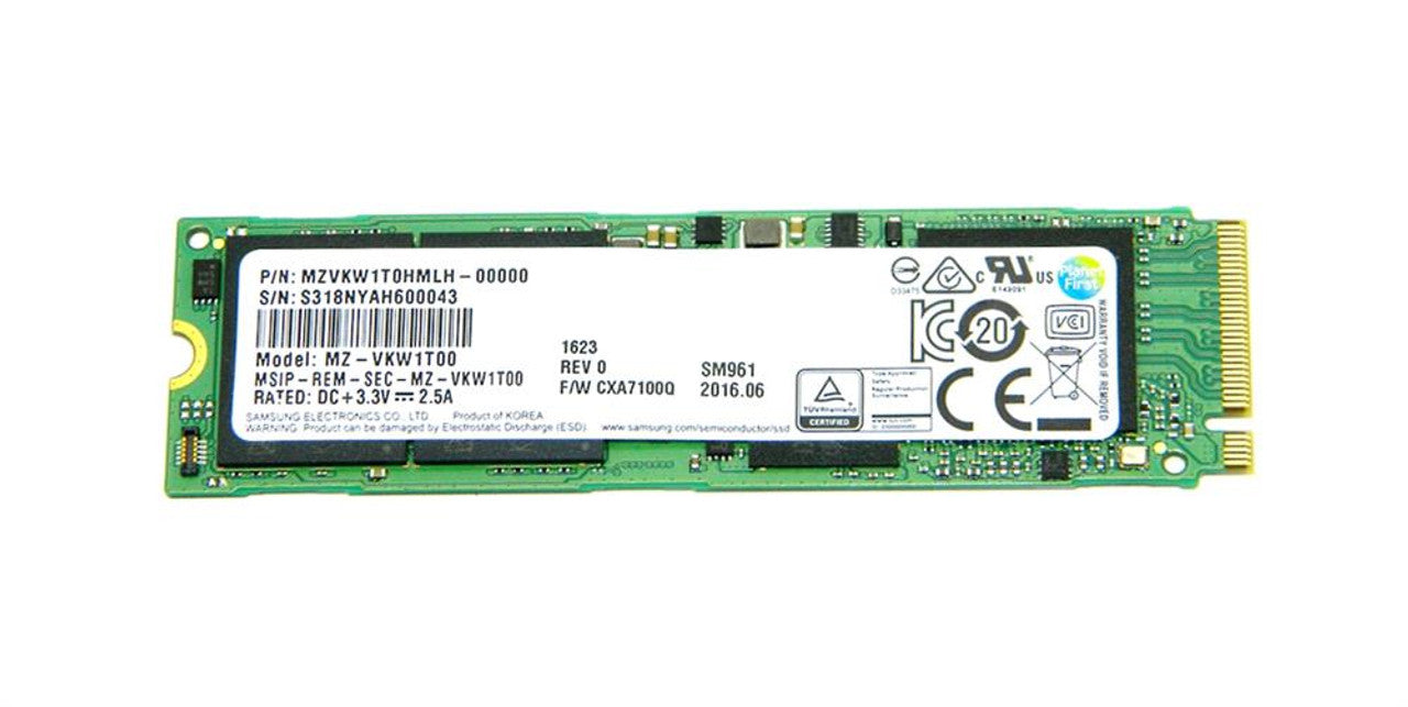 Samsung PM961 1TB M.2 PCIe Polaris NVMe Performance SSD | MZVLW1T0HMLH-00000