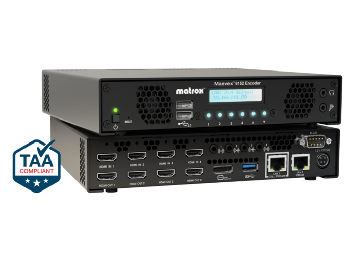 Matrox Maevex 6152 Quad 4K Encoder | MVX-E6152-42 Video Encoder Matrox