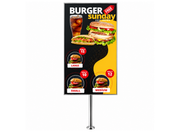 Moove 32" to 65" Digital Signage Floor Mounting Bracket | Chrome Floor Stand Moove AVMounts 0.5m Pole Portrait (Vertical)