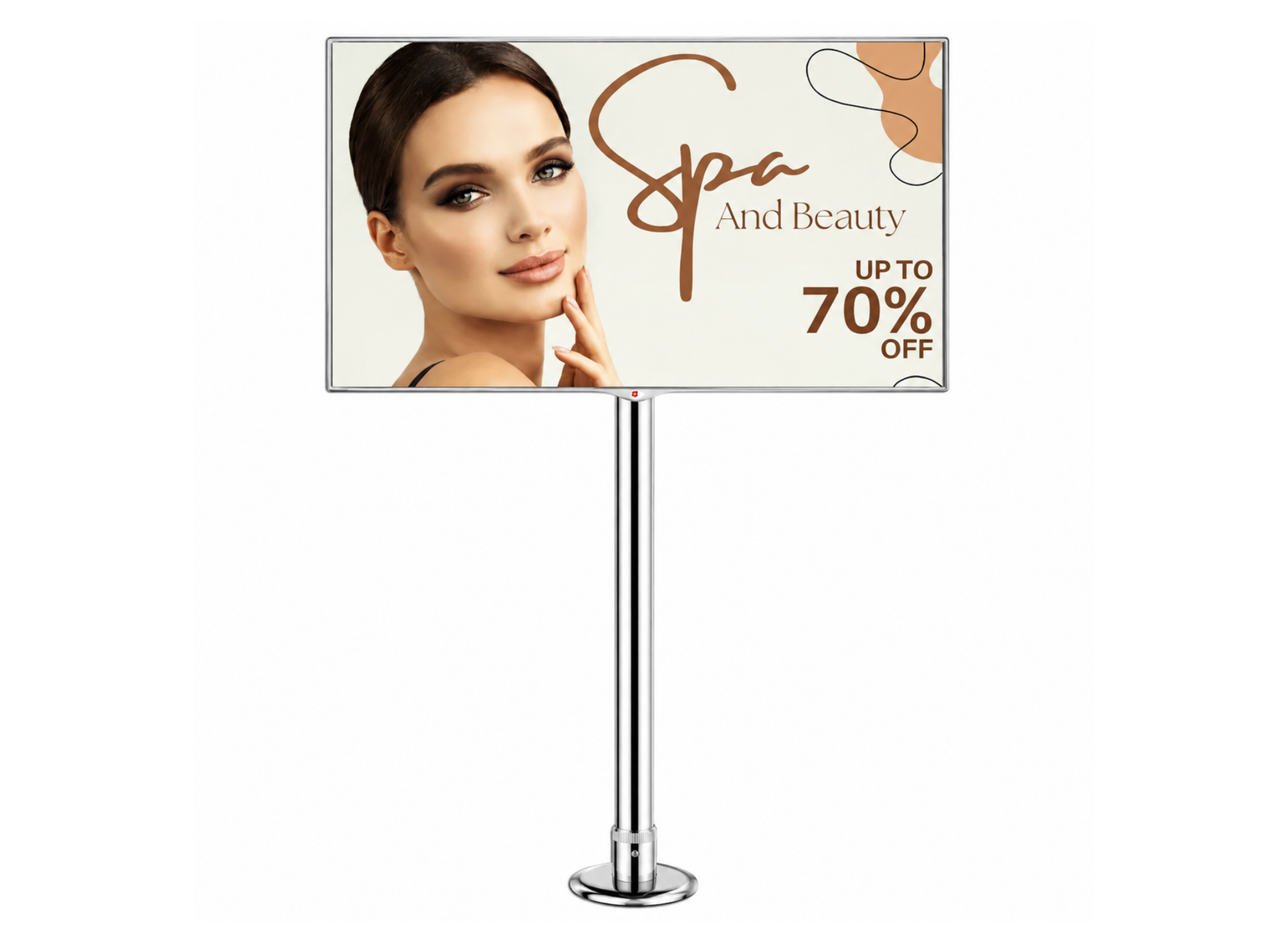 Moove 32" to 65" Digital Signage Floor Mounting Bracket | Chrome Floor Stand Moove AVMounts