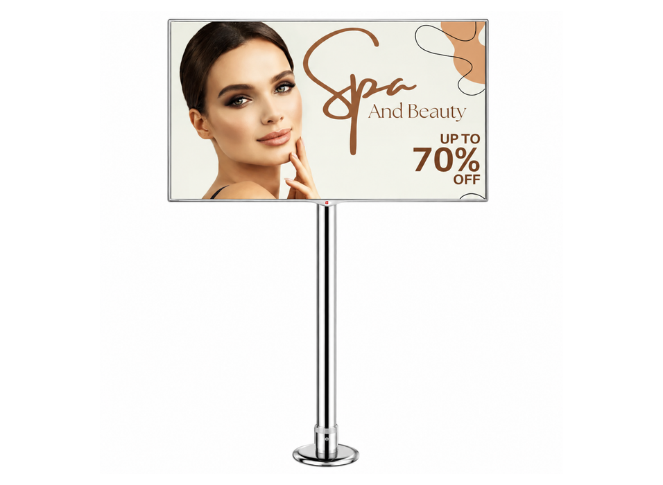 Moove 32" to 65" Digital Signage Floor Mounting Bracket | Chrome